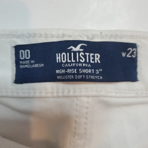 Hollister girls white shorts 23" waist Flower embroidery with tan t-shirt. - Picture 9 of 11